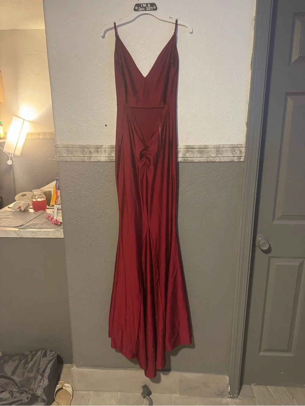 Oris Wine Red Maxi Slip Dress